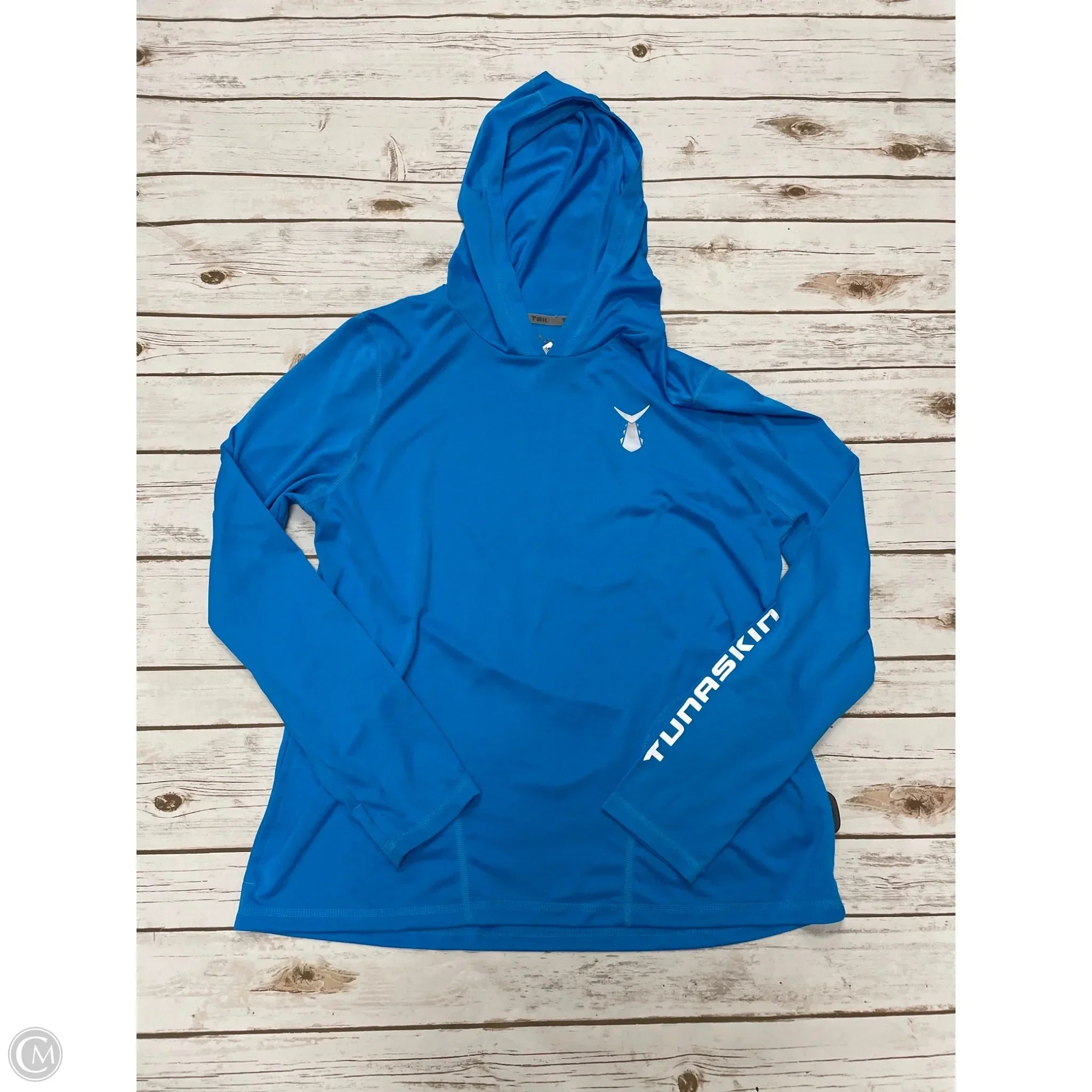 Athletic Top Long Sleeve Collar By Cme In Blue, Size: Xl