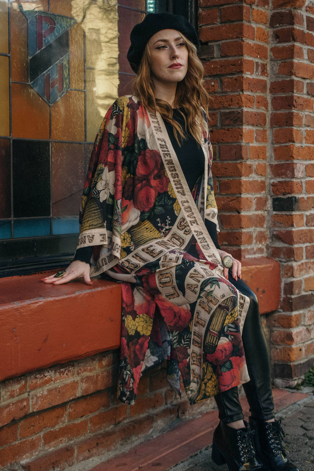 Long Opera Friendship Love & Truth Bamboo Kimono