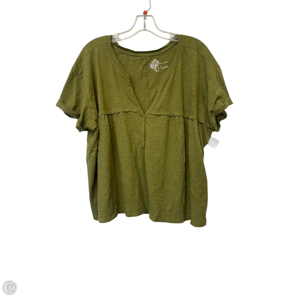 Top Short Sleeve Basic By Pilcro In Green, Size: Xl