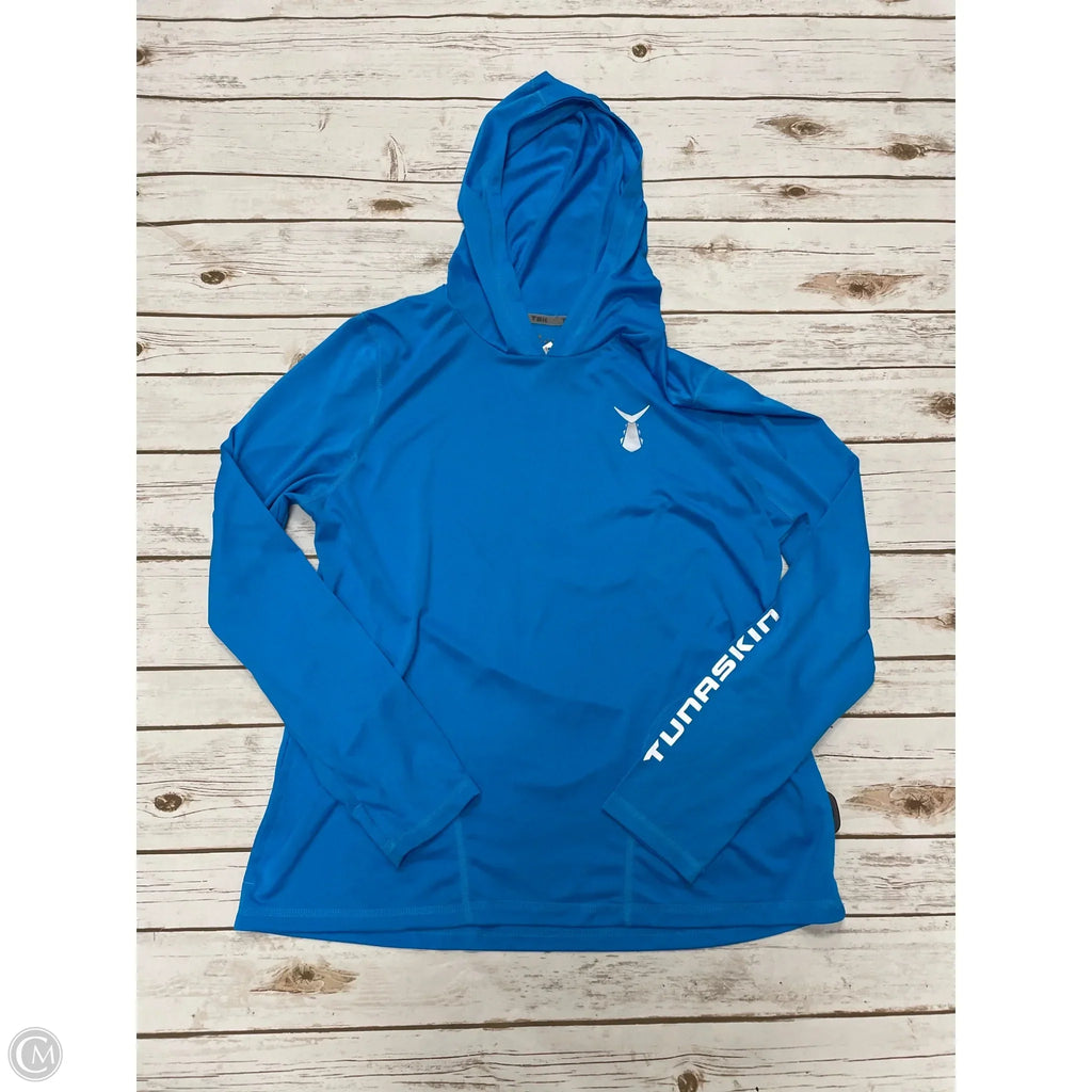 Athletic Top Long Sleeve Collar By Cme In Blue, Size: Xl