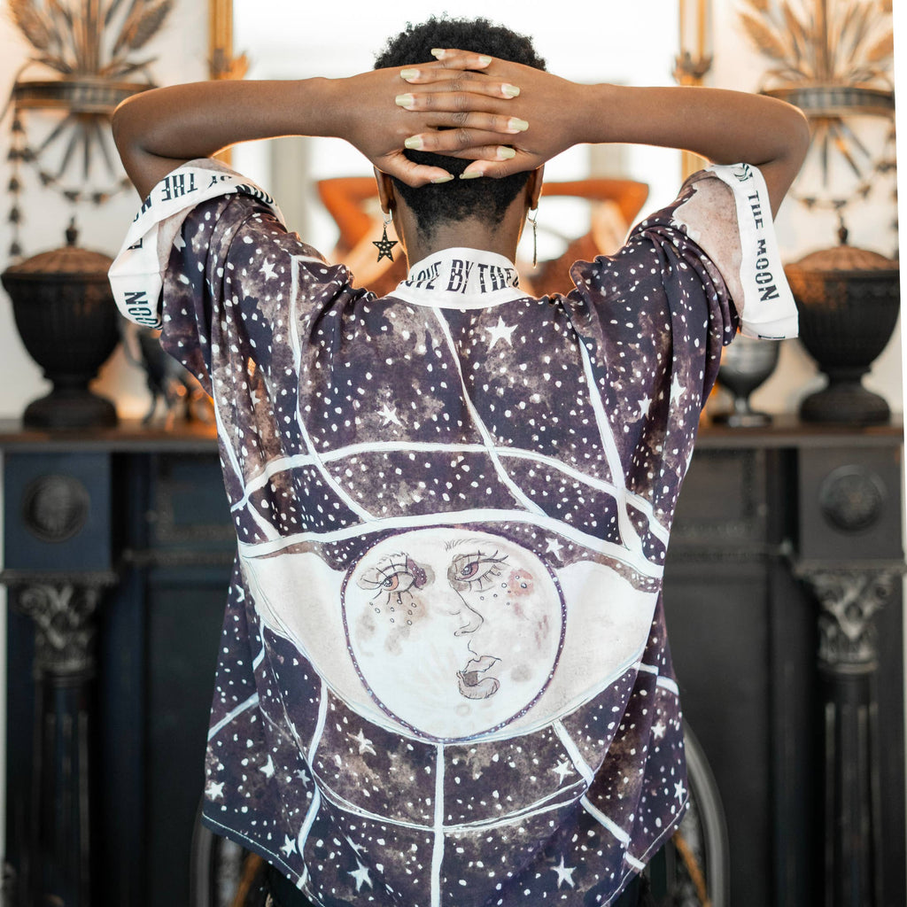Love By the Moon Cropped Bamboo Artisan Kimono