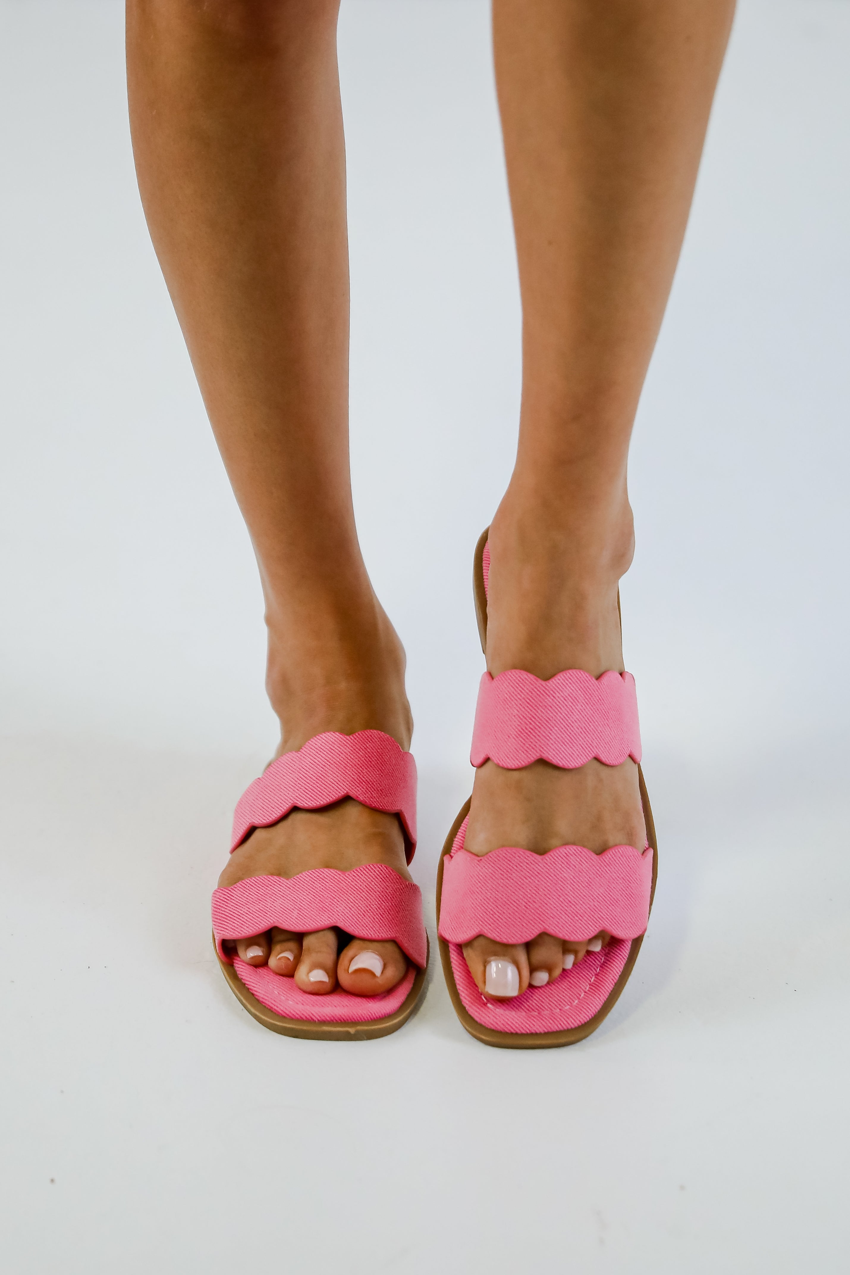 FINAL SALE - Waves Of My Heart Fuchsia Double Strap Slide Sandals