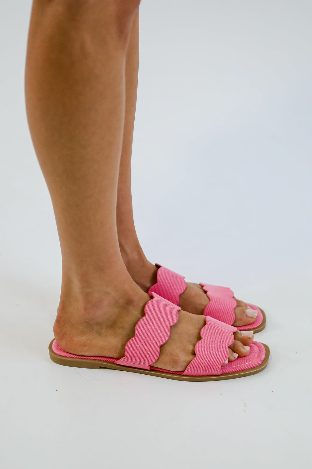 FINAL SALE - Waves Of My Heart Fuchsia Double Strap Slide Sandals