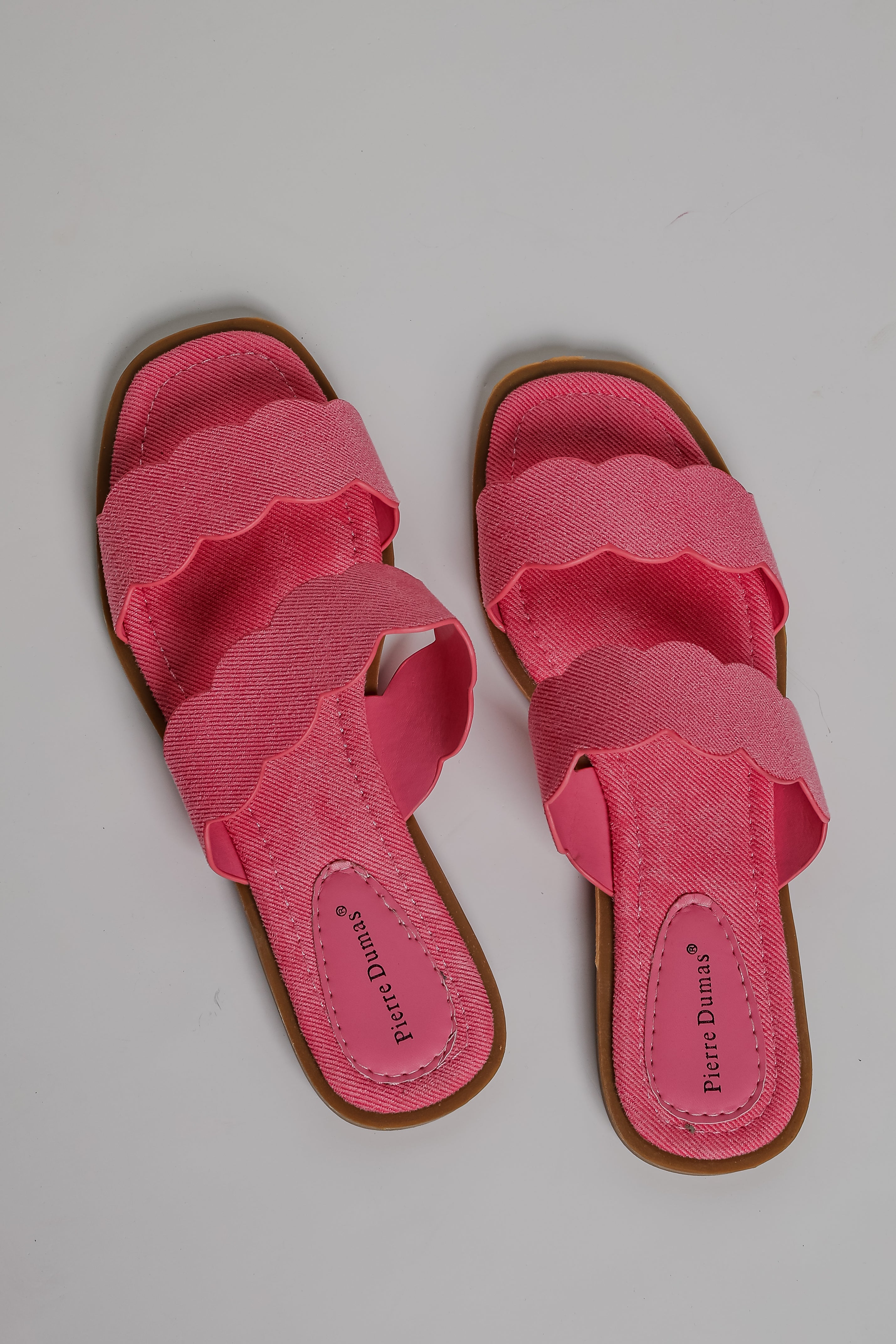 FINAL SALE - Waves Of My Heart Fuchsia Double Strap Slide Sandals