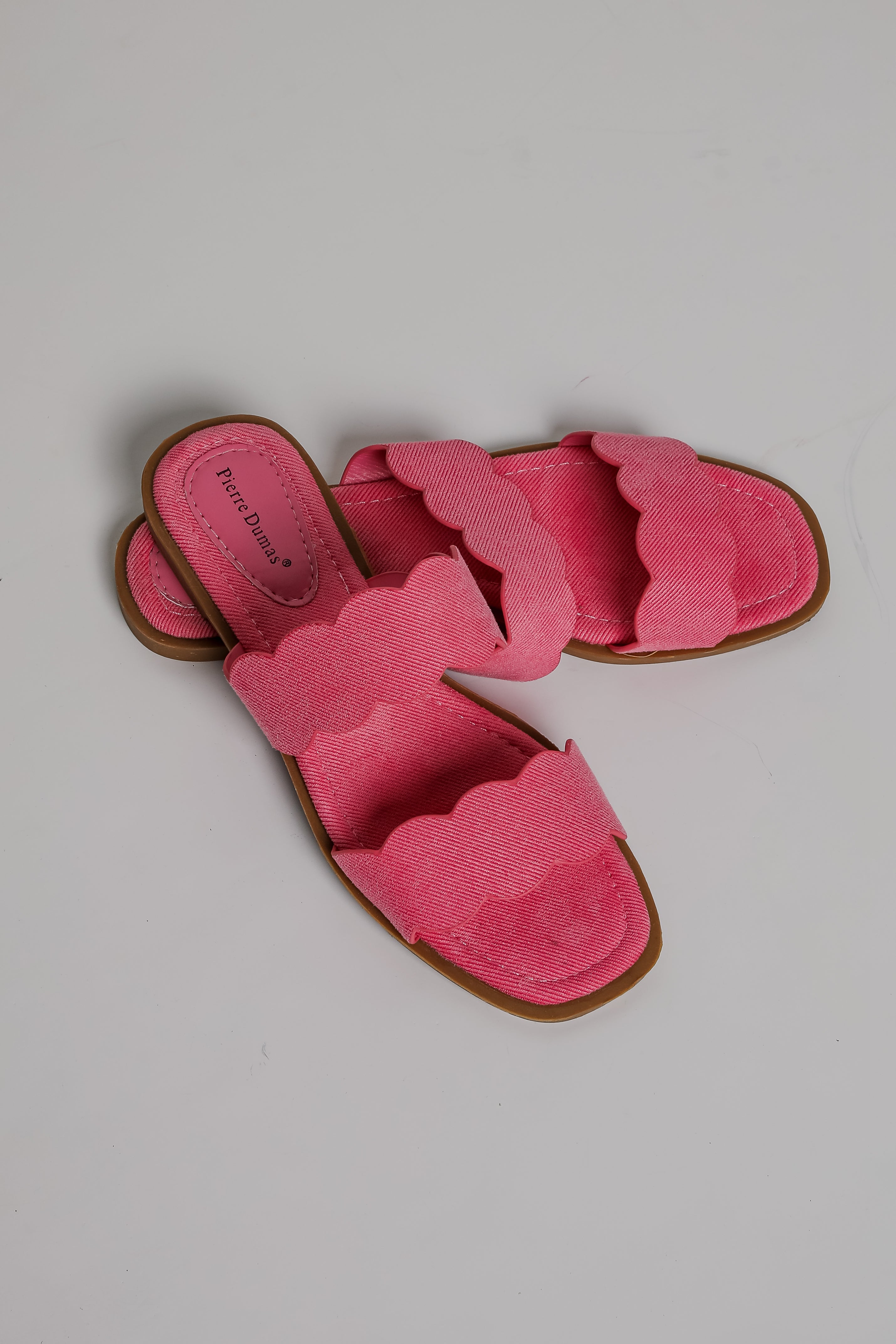 FINAL SALE - Waves Of My Heart Fuchsia Double Strap Slide Sandals