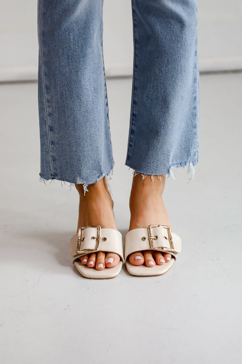 FINAL SALE - Perfect Occasion Ivory Slide Heels
