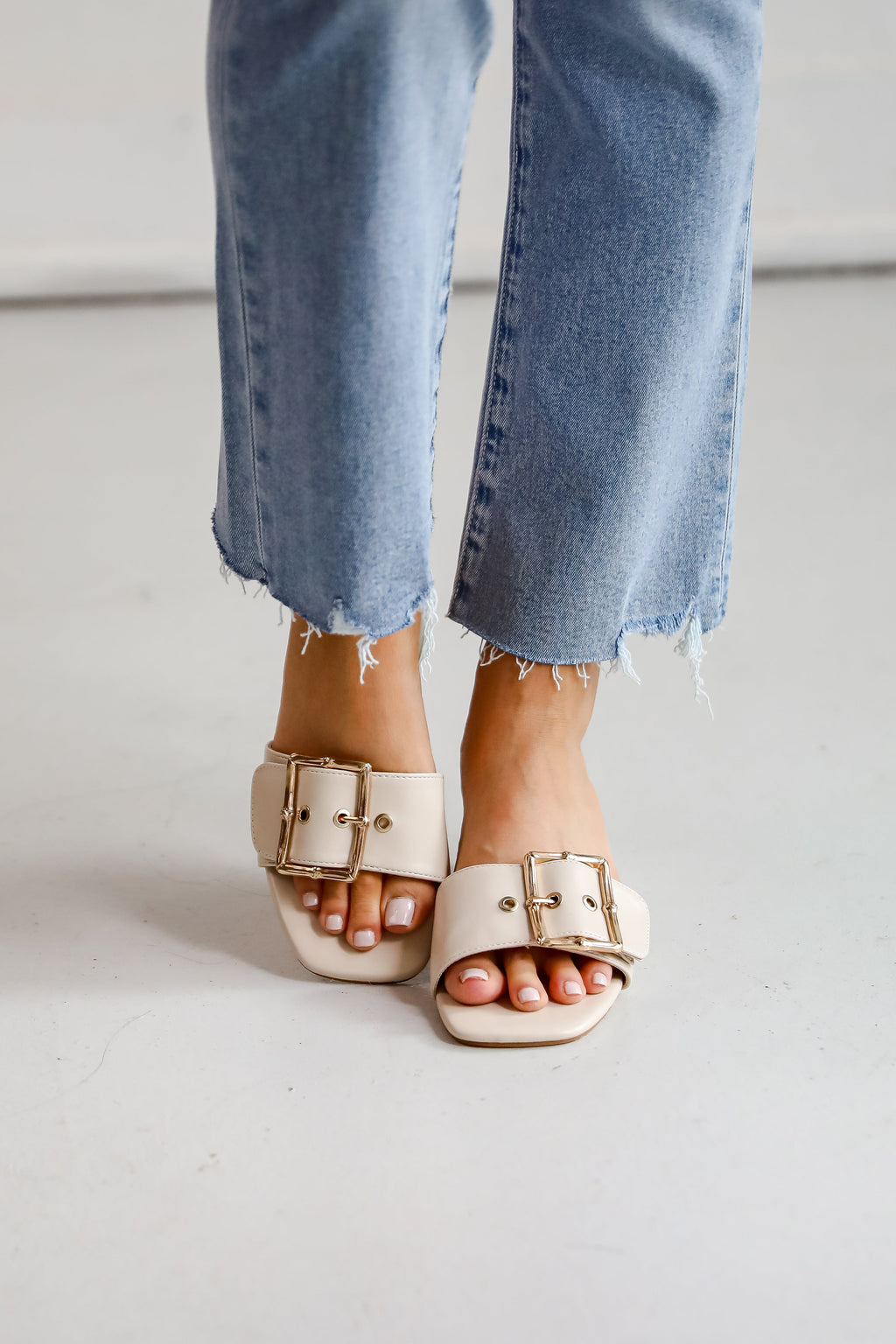 FINAL SALE - Perfect Occasion Ivory Slide Heels