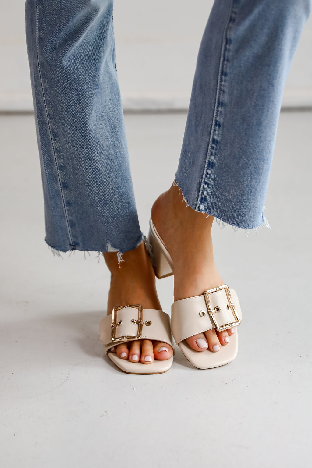FINAL SALE - Perfect Occasion Ivory Slide Heels