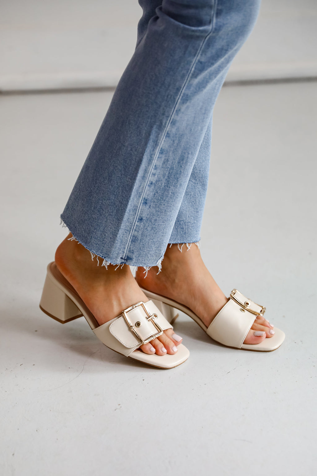 FINAL SALE - Perfect Occasion Ivory Slide Heels