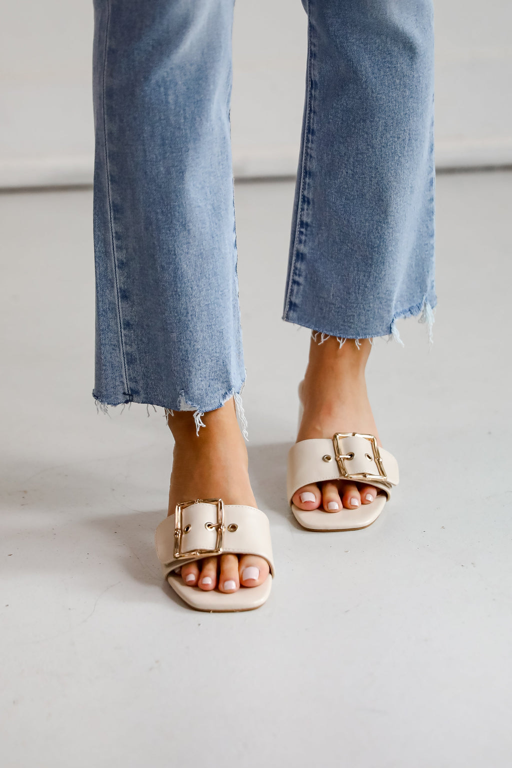 FINAL SALE - Perfect Occasion Ivory Slide Heels