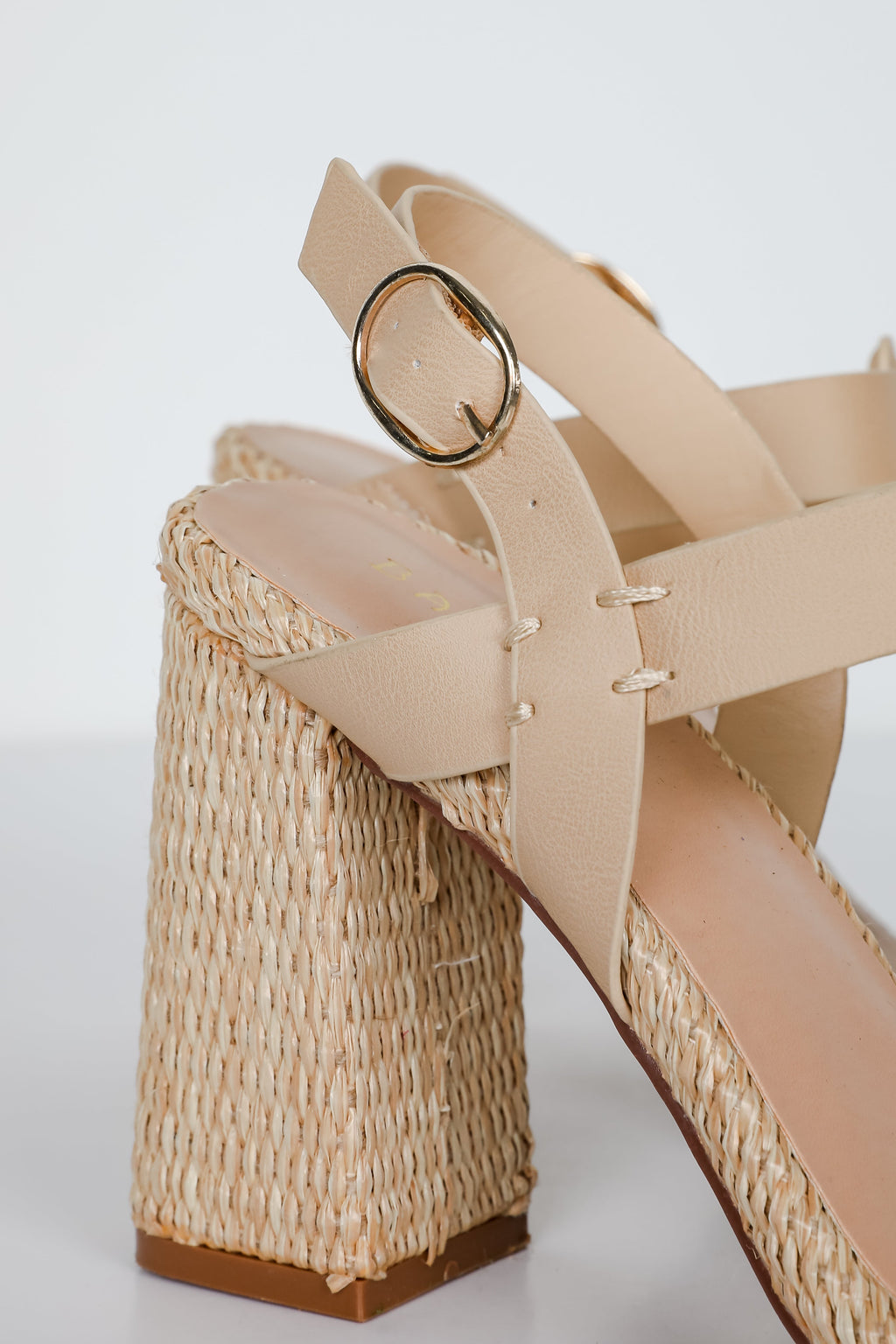 FINAL SALE - Lovely Steps Natural Raffia Heels
