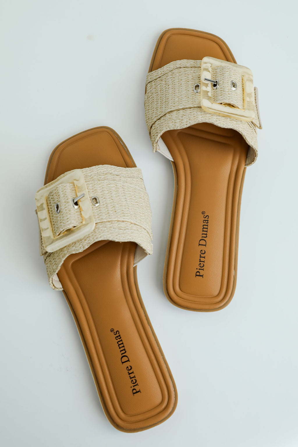 FINAL SALE - Along The Shore Natural Straw Slide Sandals