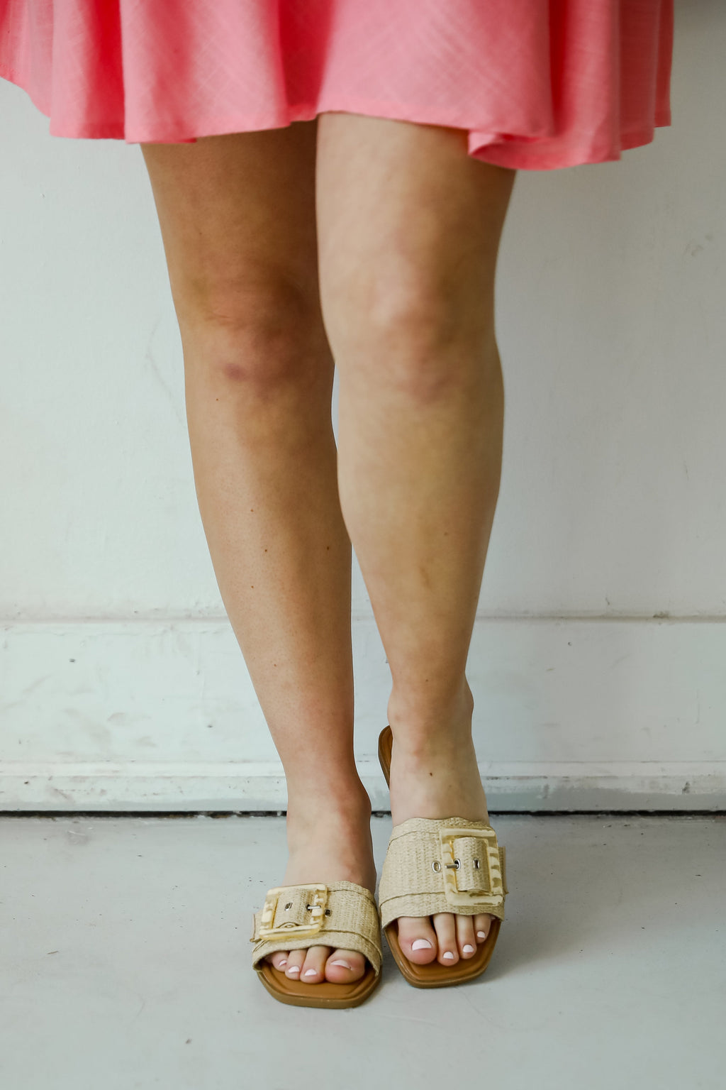 FINAL SALE - Along The Shore Natural Straw Slide Sandals