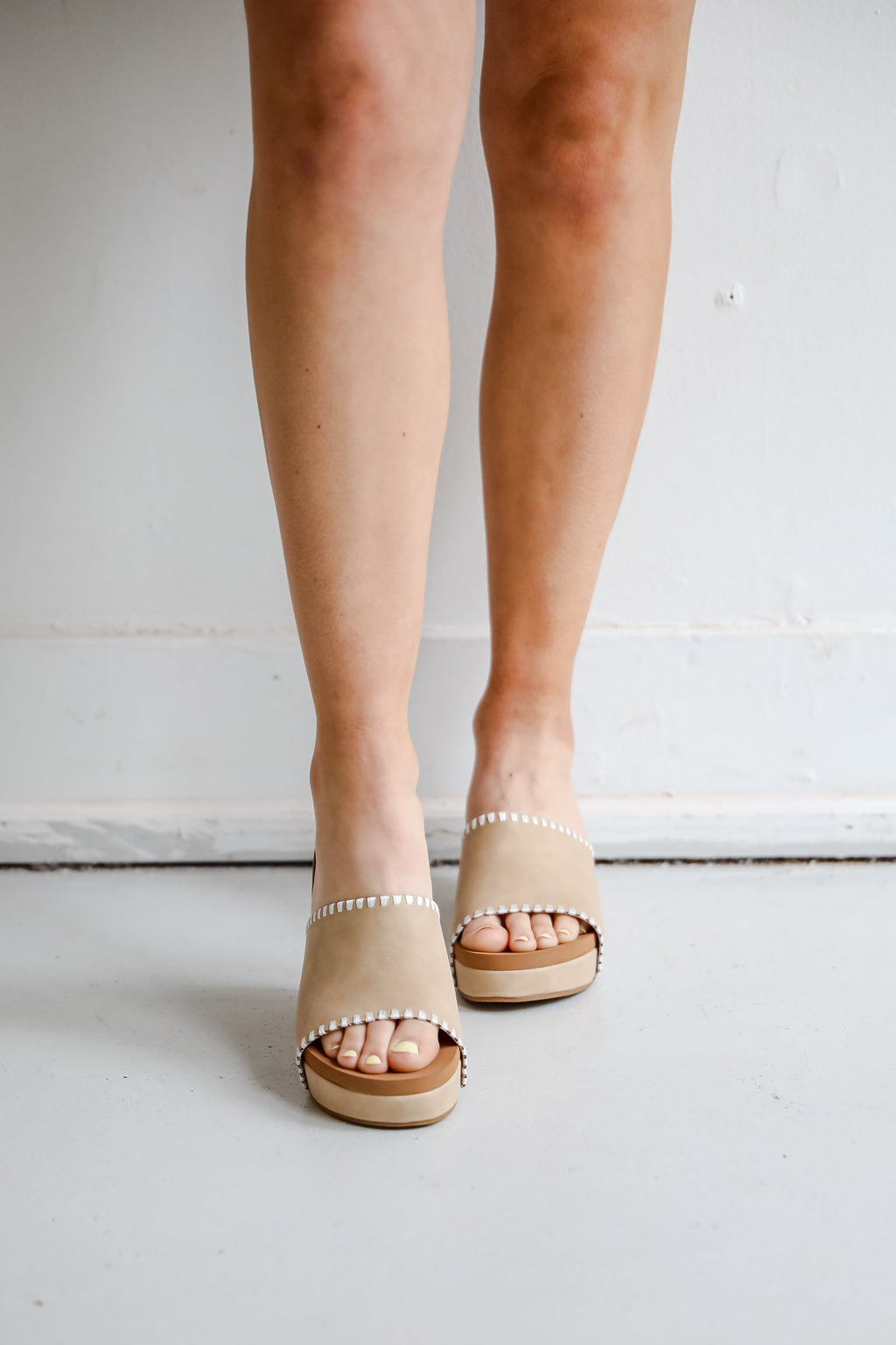 FINAL SALE - Starting The Day Nude Platform Wedges