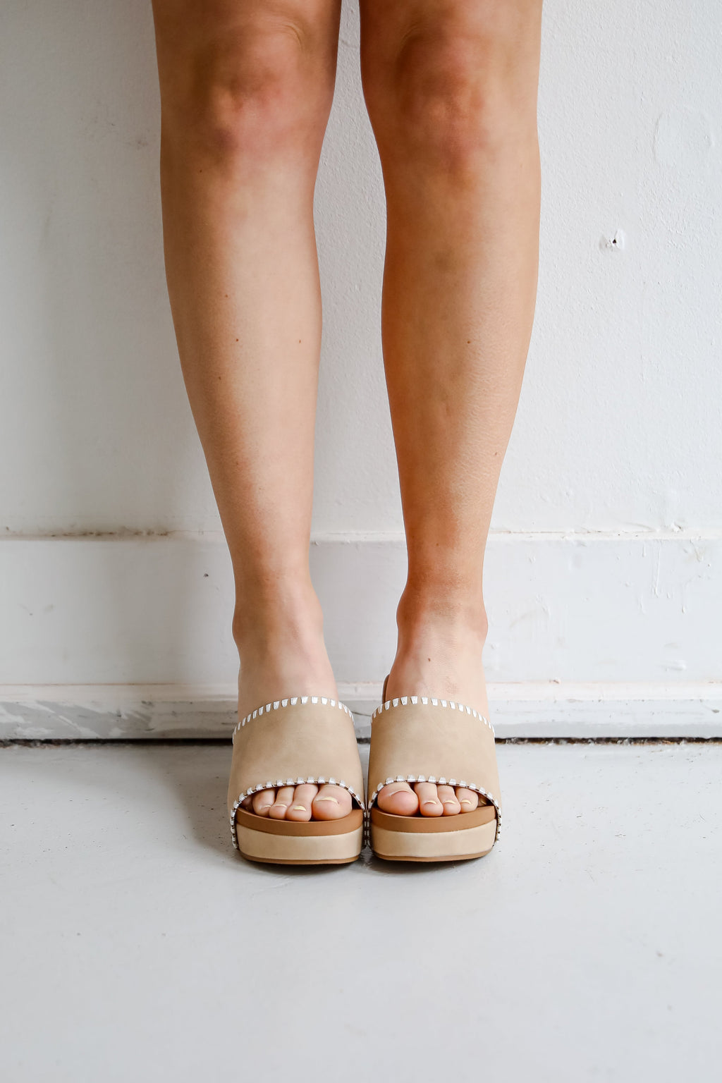 FINAL SALE - Starting The Day Nude Platform Wedges