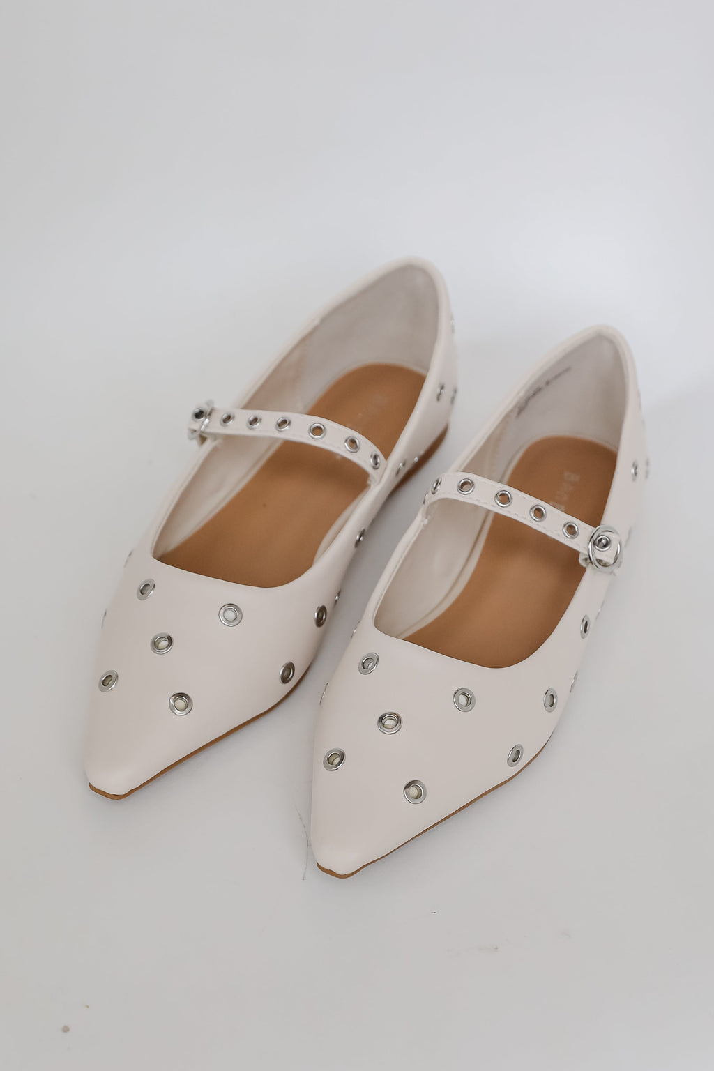FINAL SALE - Stay On Point Ivory Studded Flats