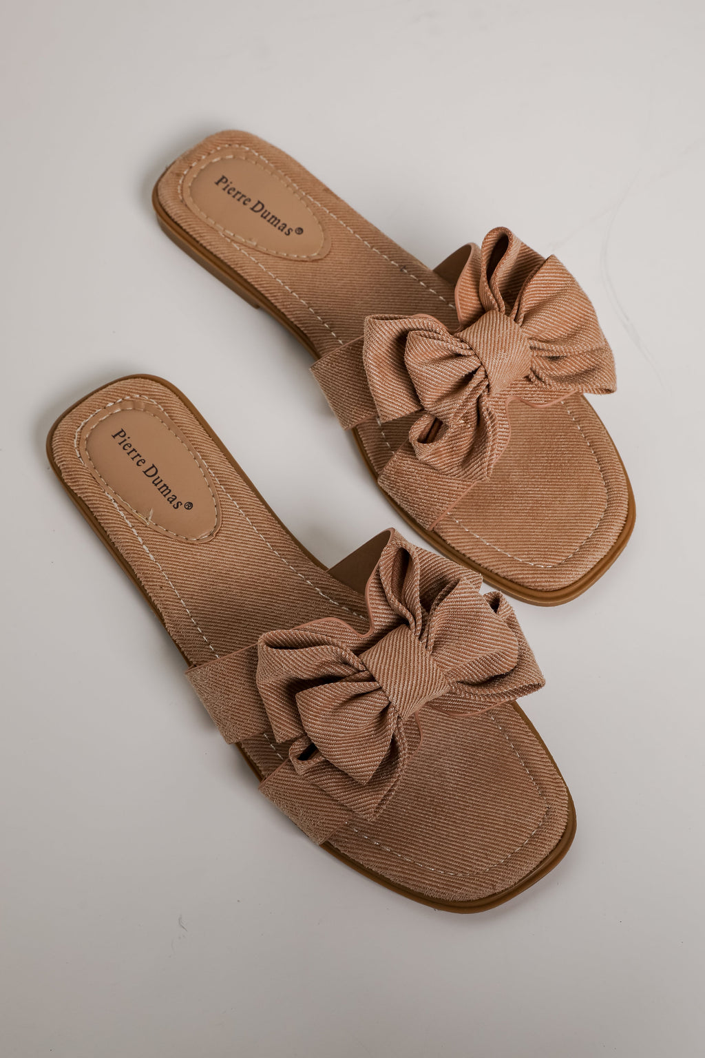 FINAL SALE - Find Your Pace Taupe Bow Slide Sandals