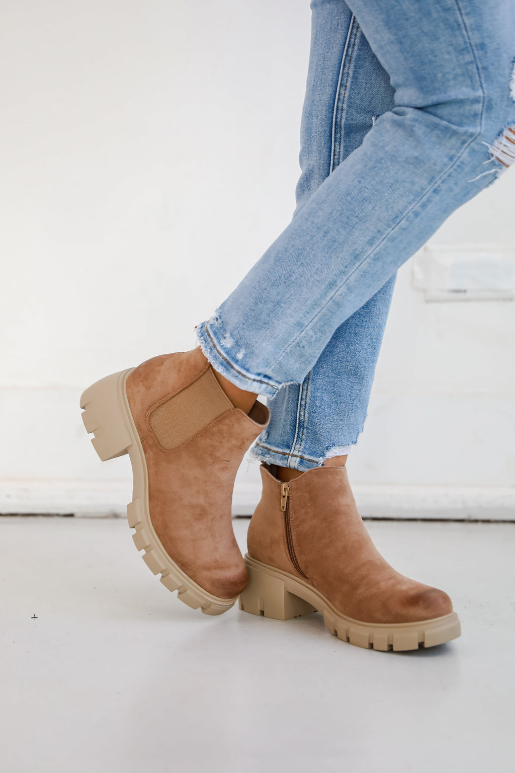 FINAL SALE - Walk It Out Taupe Platform Booties